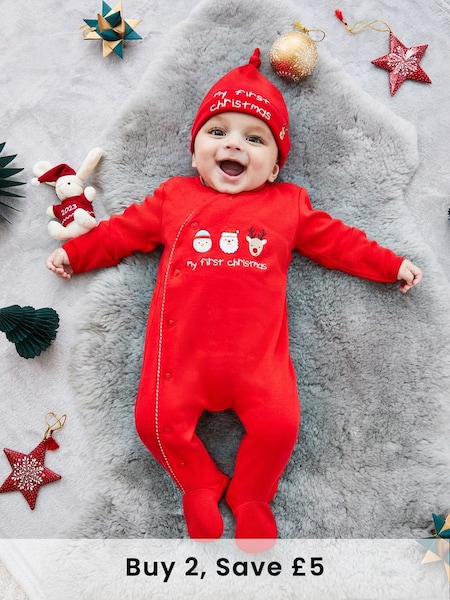 Red My First Christmas Sleepsuit (385084) | £23