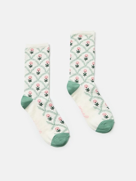 Cream/Pink/Green Excellent Everyday Single Ankle Socks (386981) | £7.95