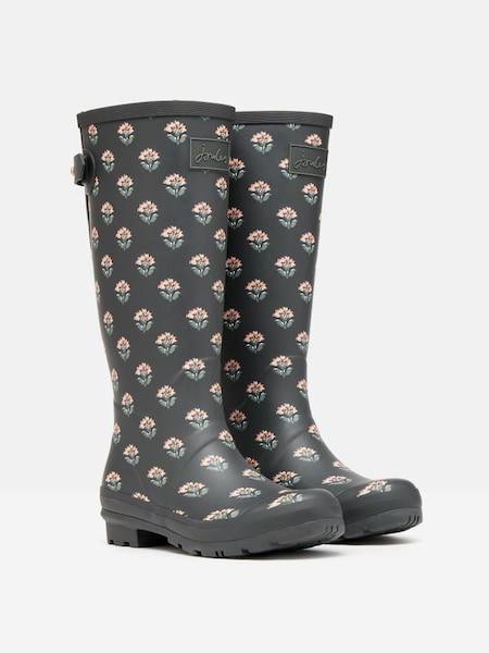 Grey Floral Adjustable Tall Wellies (391685) | £59.95
