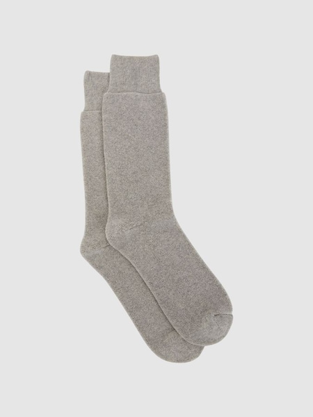 Cotton Blend Terry Towelling Socks in Grey Melange (403421) | £12