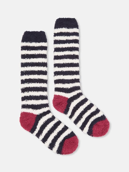 Fluffy Navy/Cream Socks (409833) | £9.95