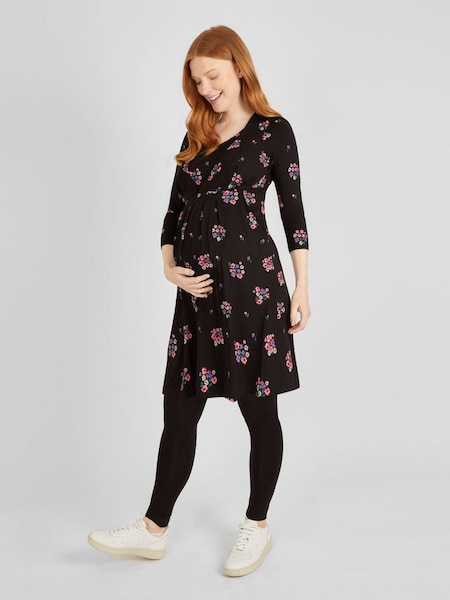 Black Floral Maternity & Nursing Tunic Dress (414438) | £42.50