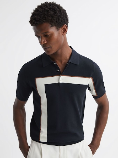 Striped Polo T-Shirt in Navy (419411) | £98