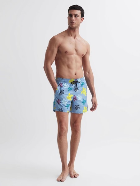 Vilebrequin Turtle Print Swim Shorts in Blue Multi (425661) | £230
