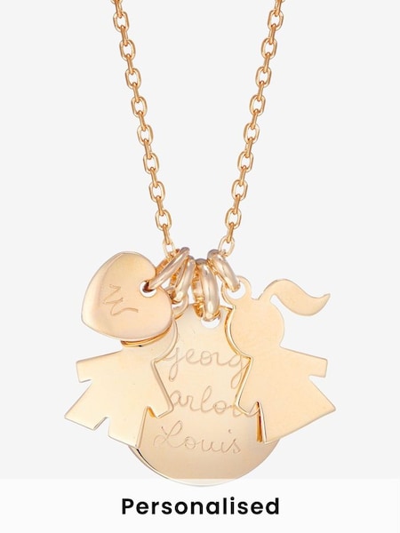 18k Gold Plated Merci Maman Personalised Duchess Necklace (428972) | £139