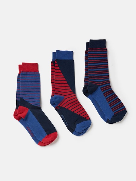 Blue Striking Cotton Socks 3 Pack (428996) | £9