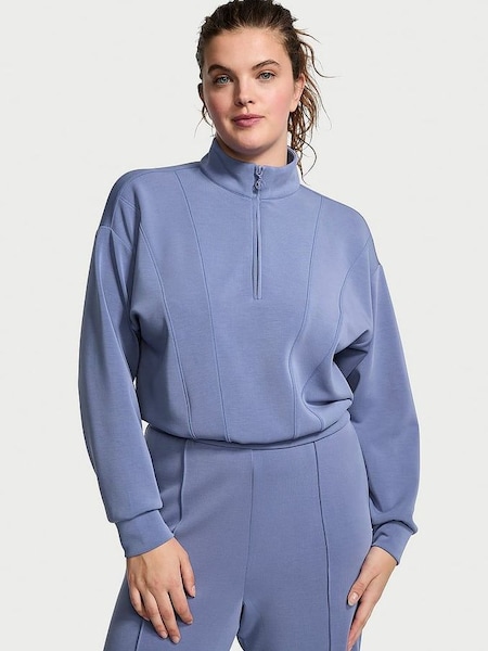 Velvet Morning Blue Modal Half Zip Sweatshirt (437194) | £45