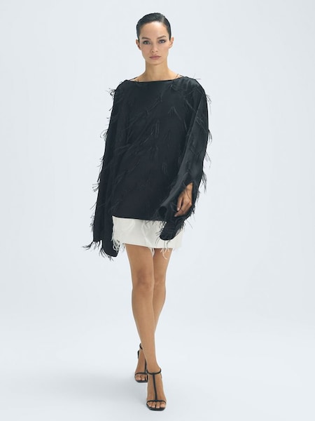 Atelier Feather Mini Skirt in Cream (437403) | £295