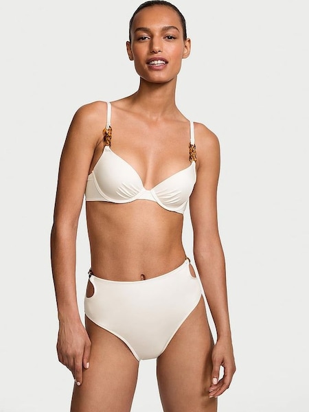 Coconut White Push Up Swim Chain Bikini Top (437742) | £53
