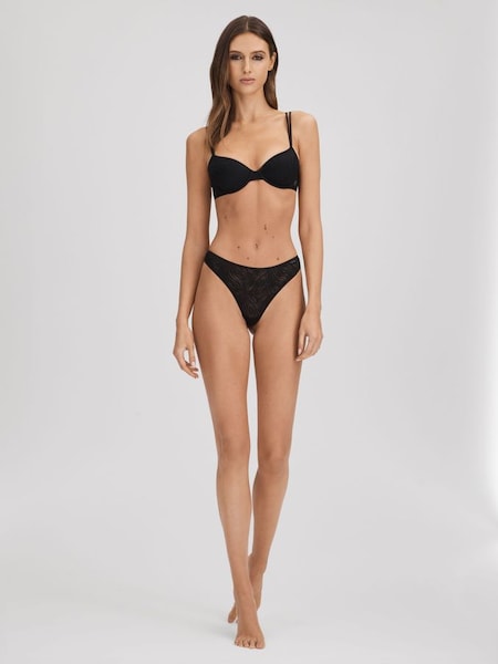 Calvin Klein Underwear Lace Thong in Black (439574) | £26