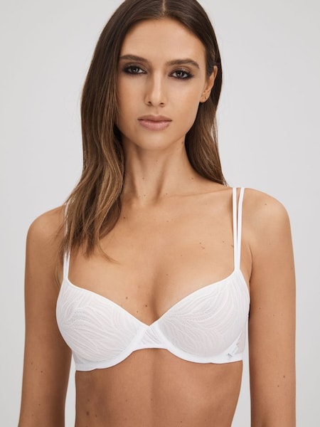 Calvin Klein Underwear Microfibre Lace Bra in White (439596) | £48