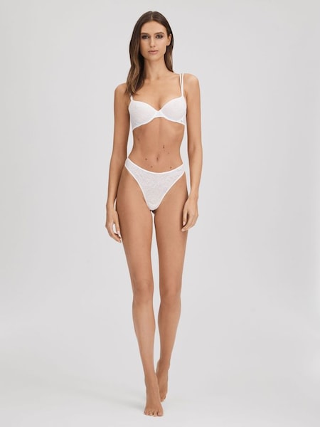 Calvin Klein Underwear Lace Thong in White (439711) | £26