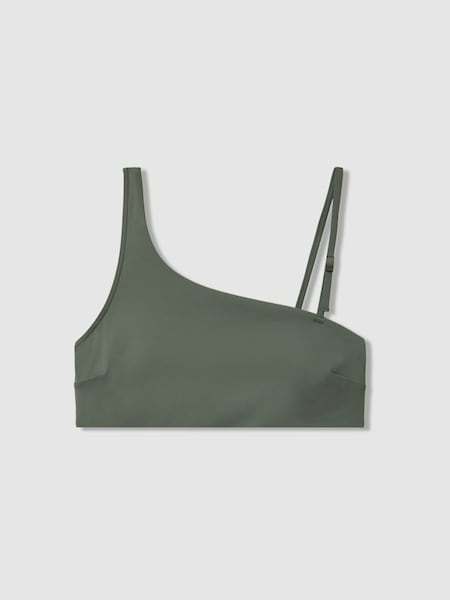 Calvin Klein Underwear Asymmetric Bikini Top in Wetlands Green (440020) | £65