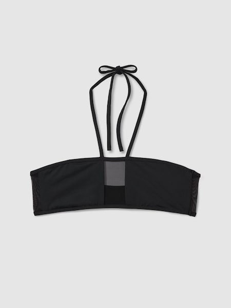 Calvin Klein Underwear Mesh Halterneck Bikini Top in Black (440068) | £65