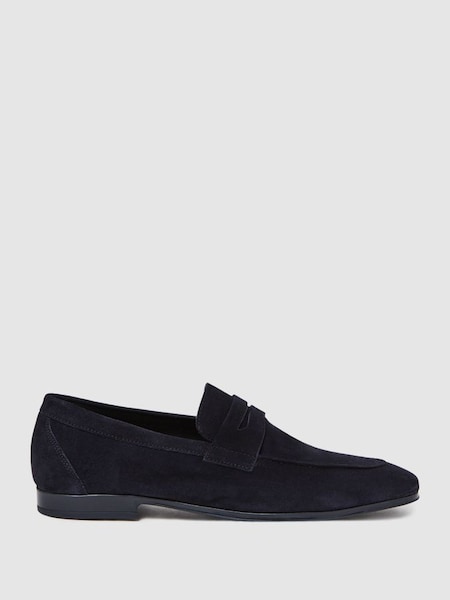 Suede Slip On Loafers in Navy (442432) | £178