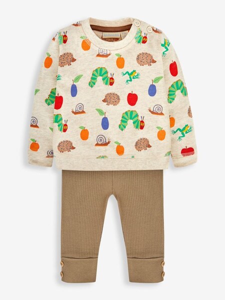 The Very Hungry Caterpillar Sweatshirt & Cosy Trousers Baby Set in Oatmeal (448435) | £28