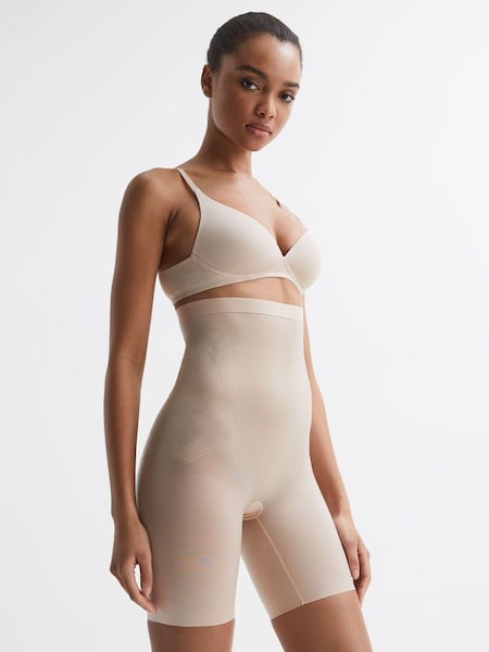 Spanx Shapewear Firming High-Waisted Mid-Thigh Shorts in Champagne (449737) | £62