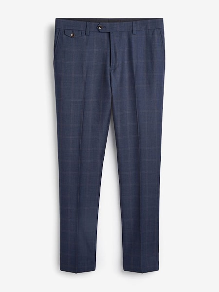 Navy/Rust Wool Slim Fit Suit: Trousers (450679) | £100