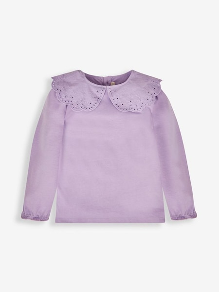 Lilac Pretty Top With Broderie Collar (451146) | £14