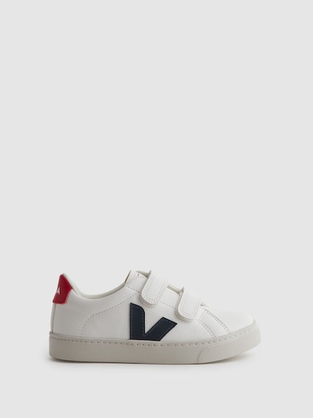 Veja Leather Velcro Trainers in White (452613) | £87