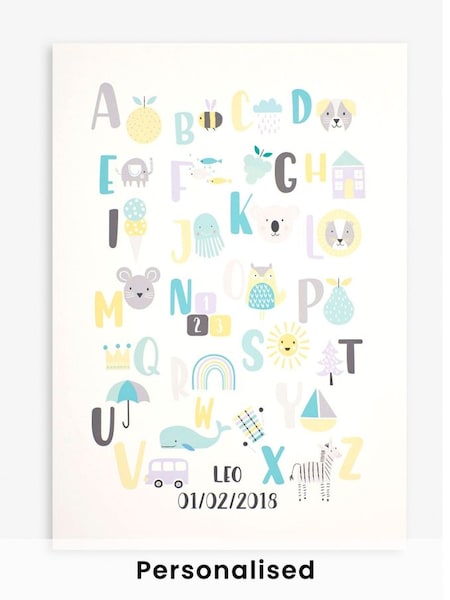 Personalised Pastel Alphabet Print (455158) | £30