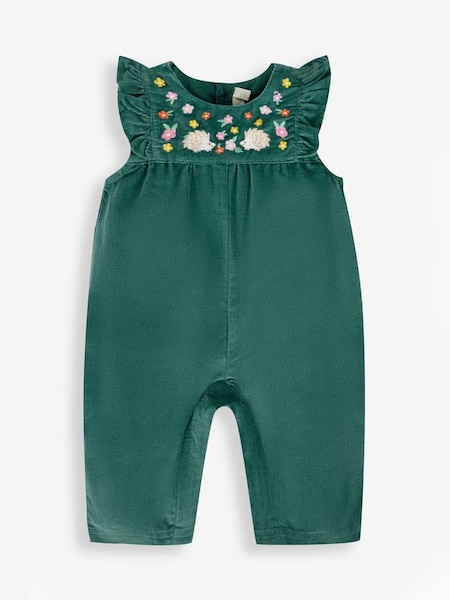 Green Girls' Hedgehog Embroidered Cord Dungarees (456147) | £26
