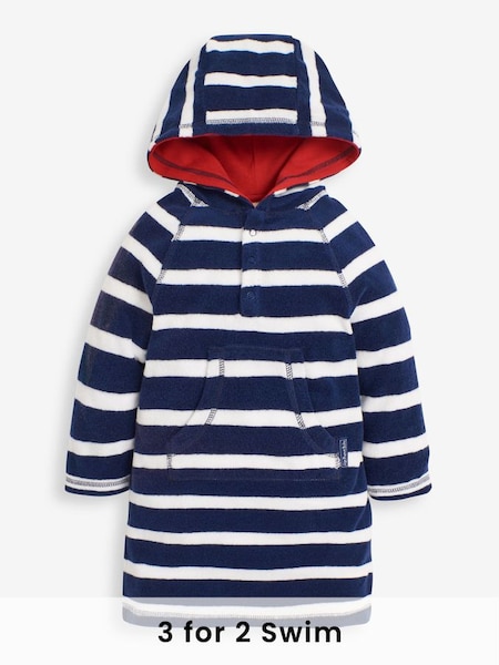 Navy Stripe Towelling Hooded Pull On (461334) | £24
