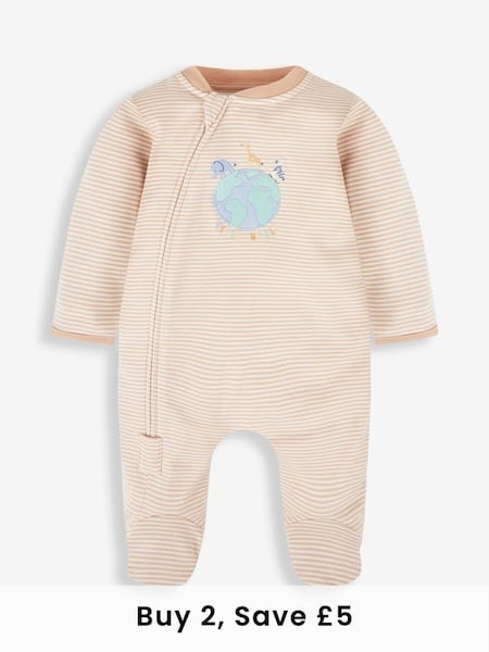 Natural Hello World Embroidered Sleepsuit (461811) | £21