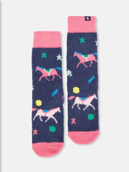 Outlet Fluffy Navy Pony Socks (466148) | £4.95