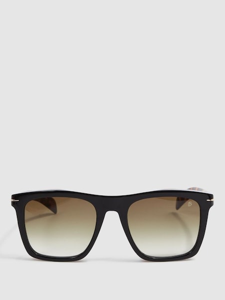 Eyewear by David Beckham Squared Tortoiseshell Sunglasses in Tortoise (468404) | £185