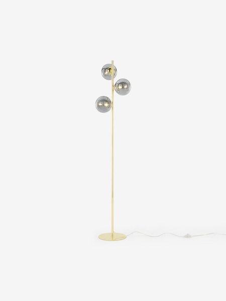 Globe Floor Lamp in Smoked Glass/Brass (473746) | £159