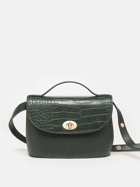 Claire Green Faux Leather Croc Effect Cross Body Bag (473823) | £19