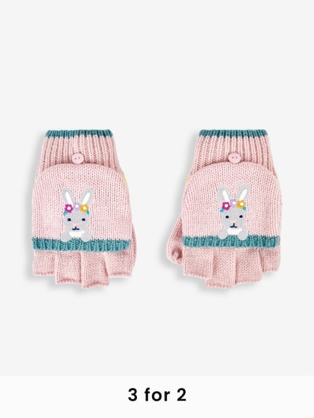 Pink Girls' Bunny Striped Gloves (491408) | £15.50
