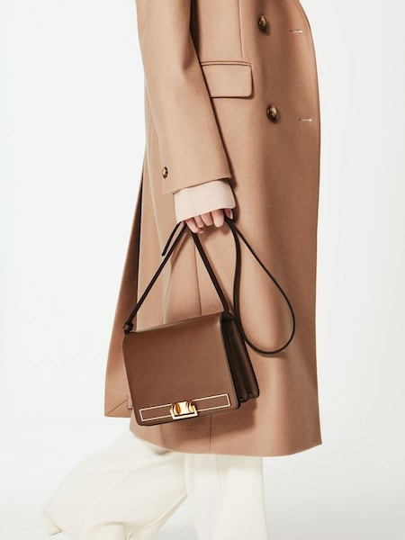Suede Leather Shoulder Bag in Brown (492462) | £128