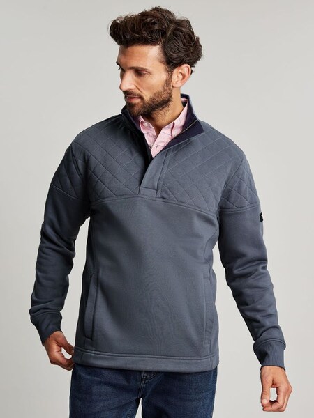Joules Blue Darrington Quarter Zip Sweatshirt (496524) | £53