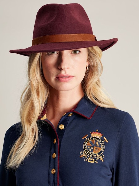 Burgundy Wool Fedora Hat (503422) | £40