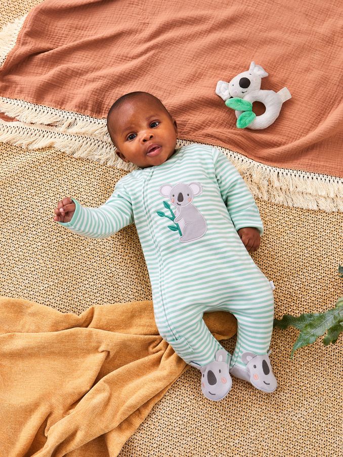 Grey baby sleepsuit sales