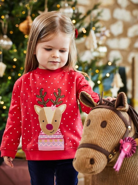 Red Reindeer Appliqué Sweatshirt (510267) | £12
