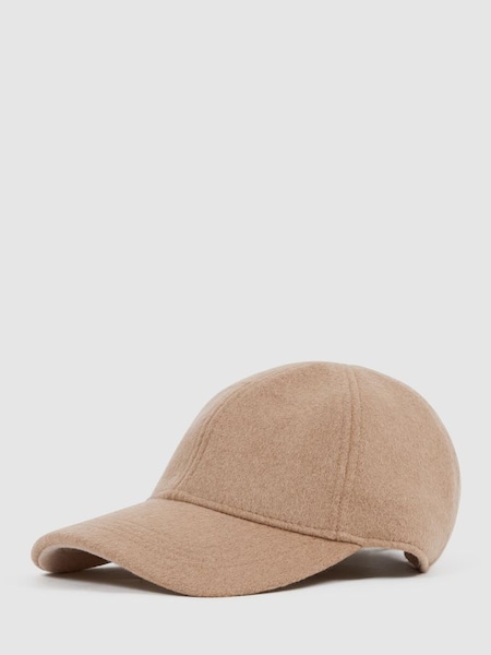Wool Blend Baseball Cap in Camel/Stone (510507) | £40
