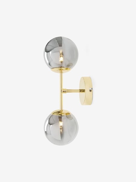 Globe Wall Light in Gold/Smoke Grey (513566) | £59