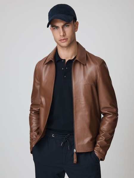 McLaren F1 Leather Jacket in Chocolate (515730) | £1,198