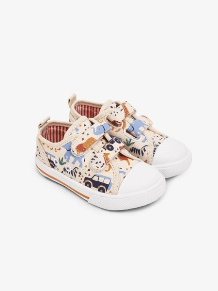 Kids' Stone Safari Canvas Pumps in Stone (520688) | £19