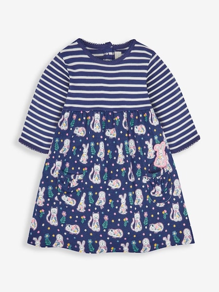 Navy Animals Floral With Pet In Pocket Combo Dress (527786) | £23.50