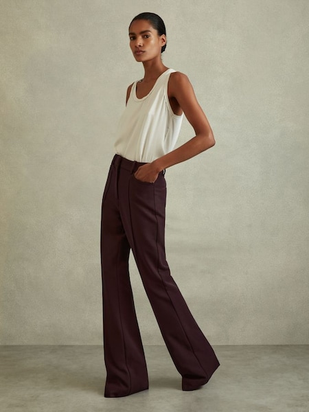 Flared Suit Trousers in Berry (529614) | £110