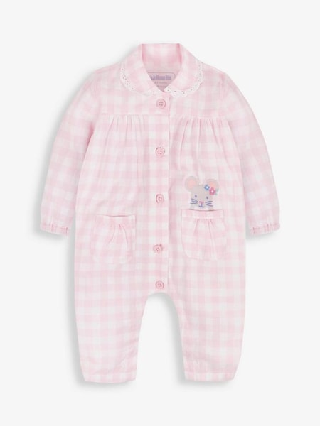 Mouse Gingham All-In-One Pyjamas in Pink (531834) | £19