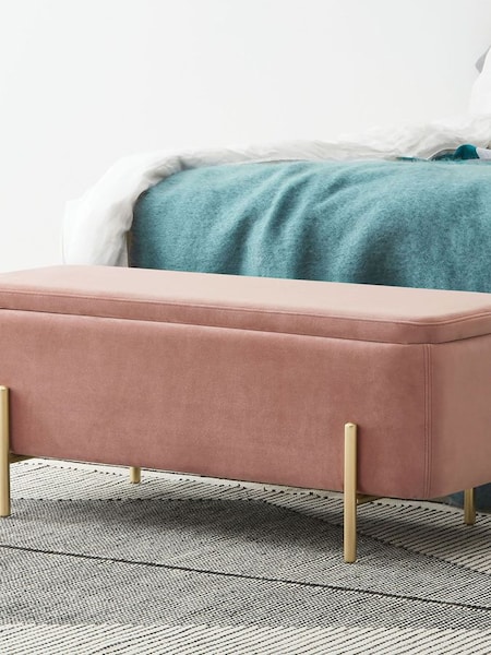 Asare Storage Bench in Blush Pink (532592) | £299
