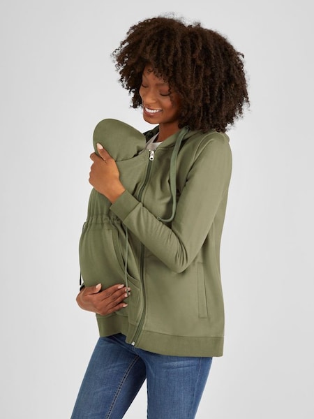 Khaki Green Animal Print 3-In-1 Hoodie with Baby Carrier Panel (542694) | £42.50