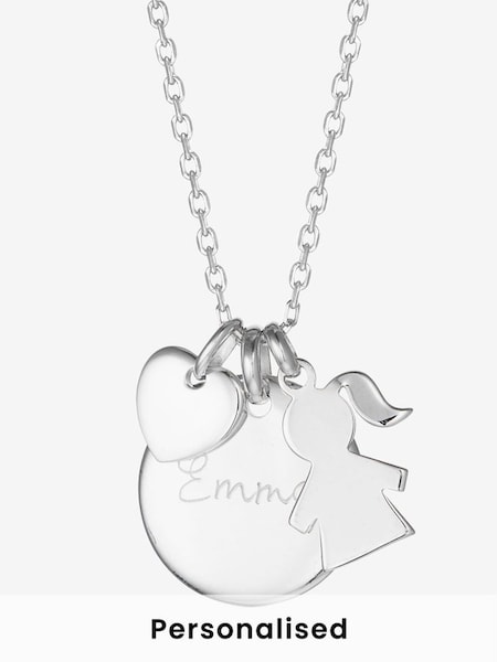 Sterling Silver Merci Maman Personalised Duchess Necklace (545372) | £139