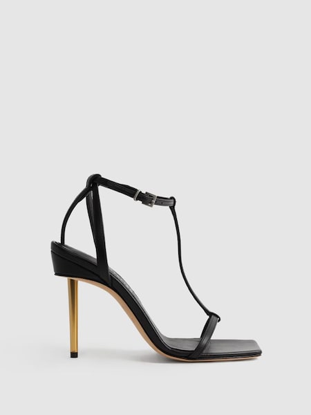 Atelier Italian Leather Strappy Heels in Black (545638) | £118