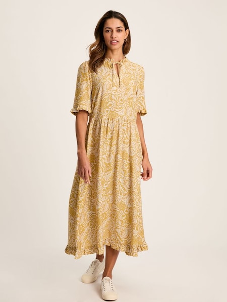 Layla Yellow Frilled Midi Dress (550635) | £54.95